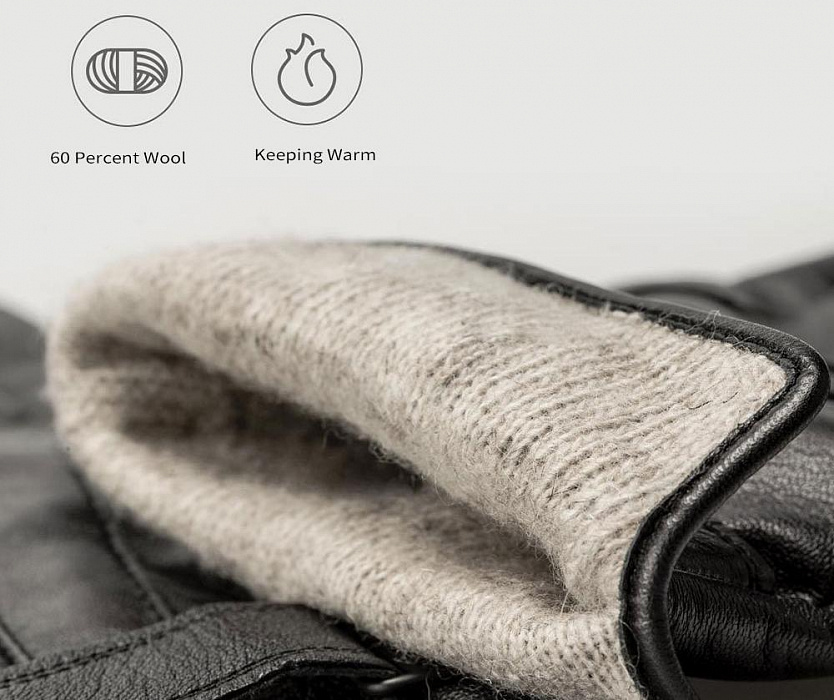 Мужские перчатки Xiaomi Qimian Spanish Lambskin Touch Gloves L (Black) купить в интернет-магазине icover