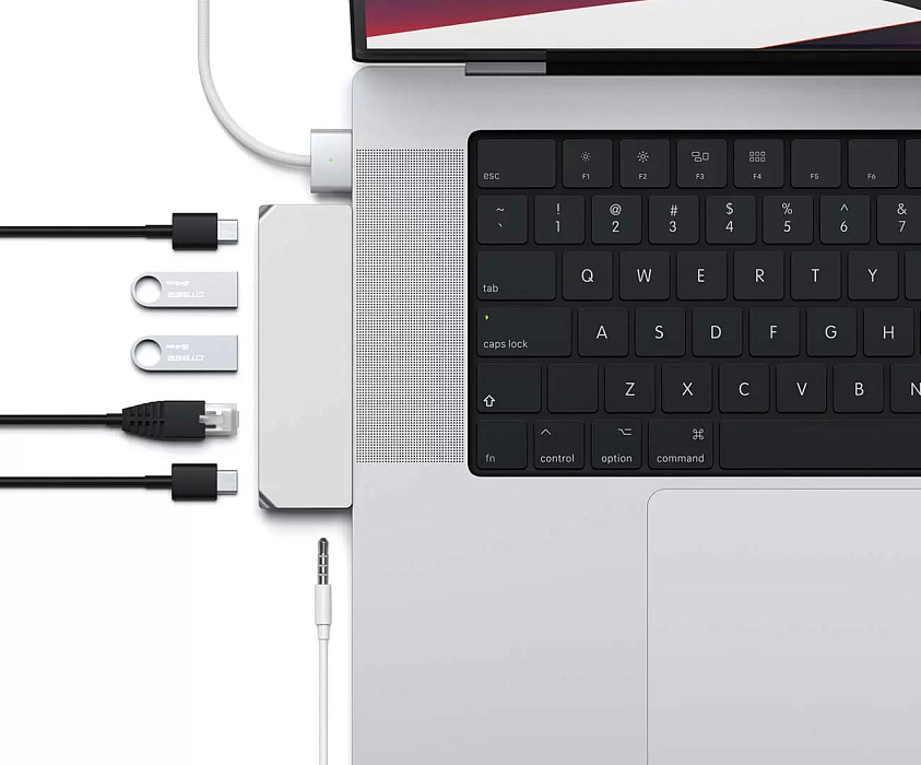 USB-концентратор Satechi USB-C Pro Hub Mini ST-UCPHMIS для MacBook Pro 2021 (Silver) купить в интернет-магазине icover