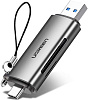 Кардридер UGREEN CM185 (50706) USB-C/USB-A TF/SD (Gray) купить в интернет-магазине icover