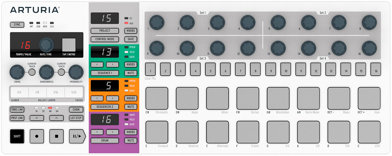 MIDI-контроллер Arturia BeatStep Pro MCI53204 (White) купить в интернет-магазине icover