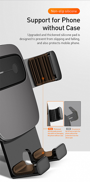 Автодержатель Baseus Cube Gravity (SUYL-FK01) для смартфона до 6.6" (Black) купить в интернет-магазине icover