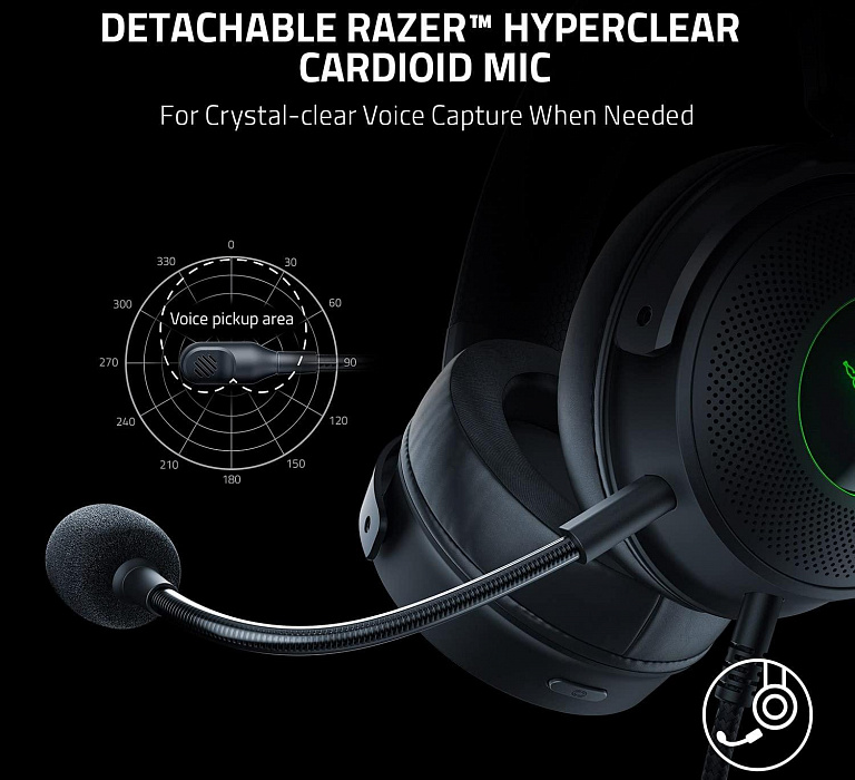 Игровая гарнитура Razer Kraken V3 HyperSense RZ04-03770100-R3M1 (Black) купить в интернет-магазине icover
