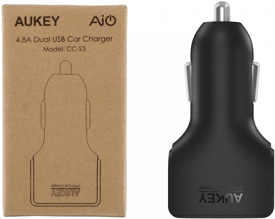 Автомобильное зарядное устройство Aukey CC-S3 (Black) купить в интернет-магазине icover