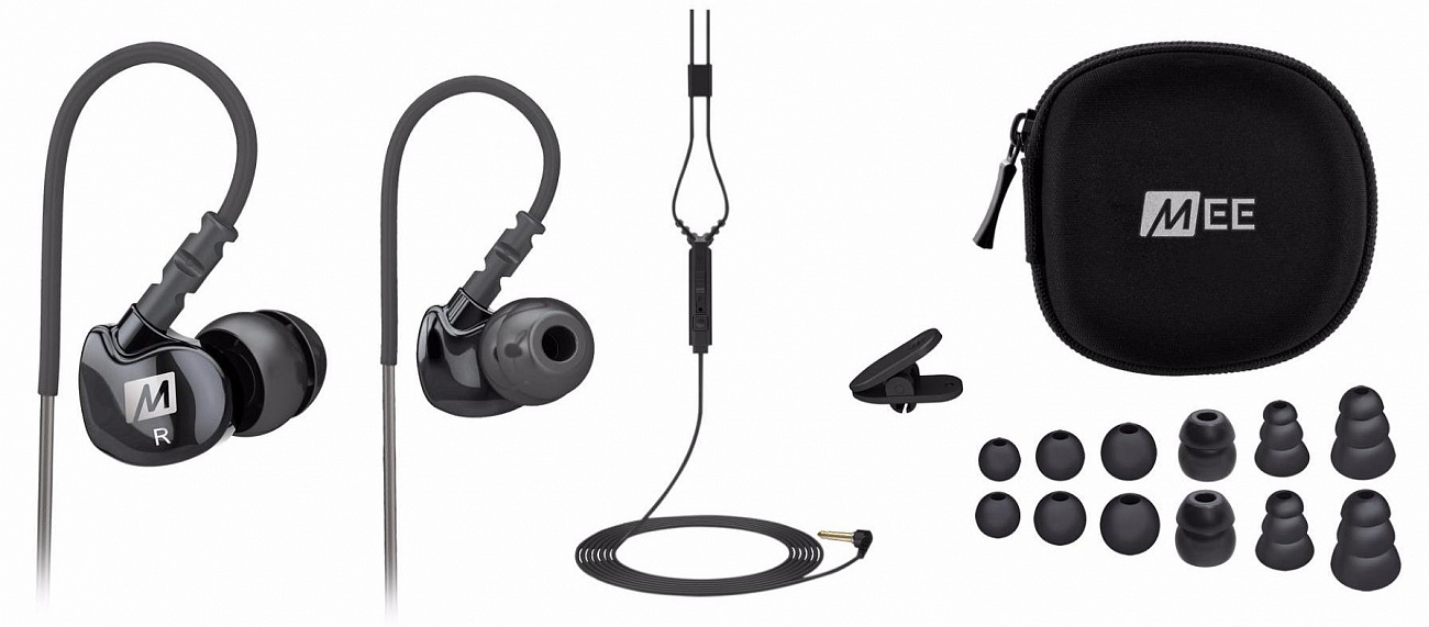 Спортивные наушники MEE Audio M6 2nd Gen (M6G2-BK) с микрофоном (Black) купить в интернет-магазине icover