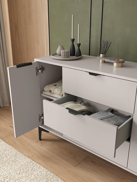 Комод Ridberg OKAYAMA 2Д/3Я (Cashmire/Black) купить в интернет-магазине icover