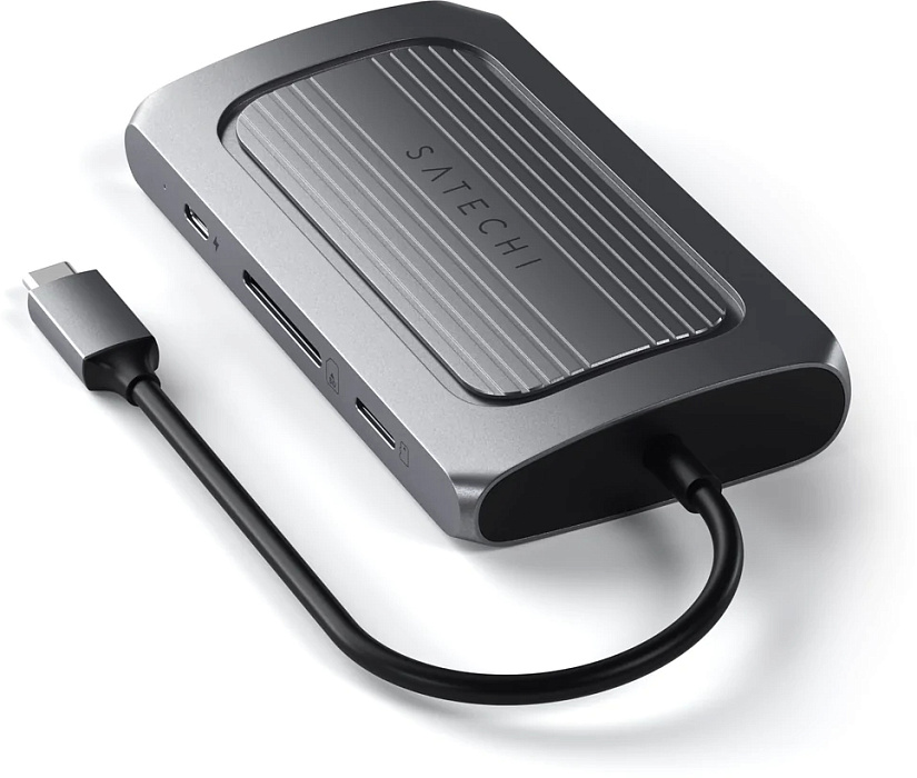 USB-хаб Satechi USB 4 Multiport Adapter (ST-U4MA3M) 8K HDMI, USB-A, USB-C PD, Ethernet (Space Grey) купить в интернет-магазине icover