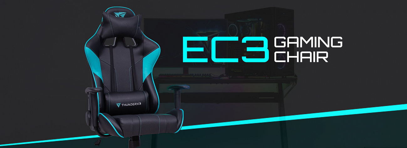 Игровое кресло ThunderX3 EC3 AIR (Black/Cyan) купить в интернет-магазине icover