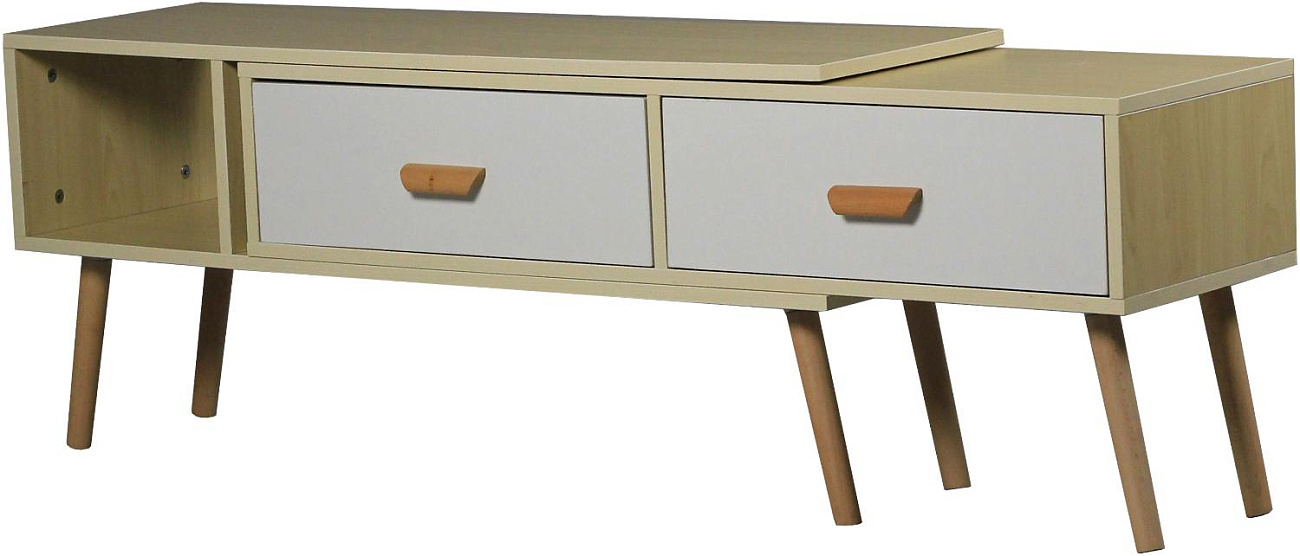 Тумба под ТВ Ridberg HOFLAND раздвижная 120/198 x 30 x 42 см (White) купить в интернет-магазине icover