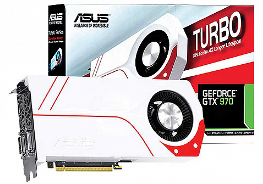 Видеокарта Asus GeForce TURBO GTX 970 4Gb 256bit (White) купить в интернет-магазине icover