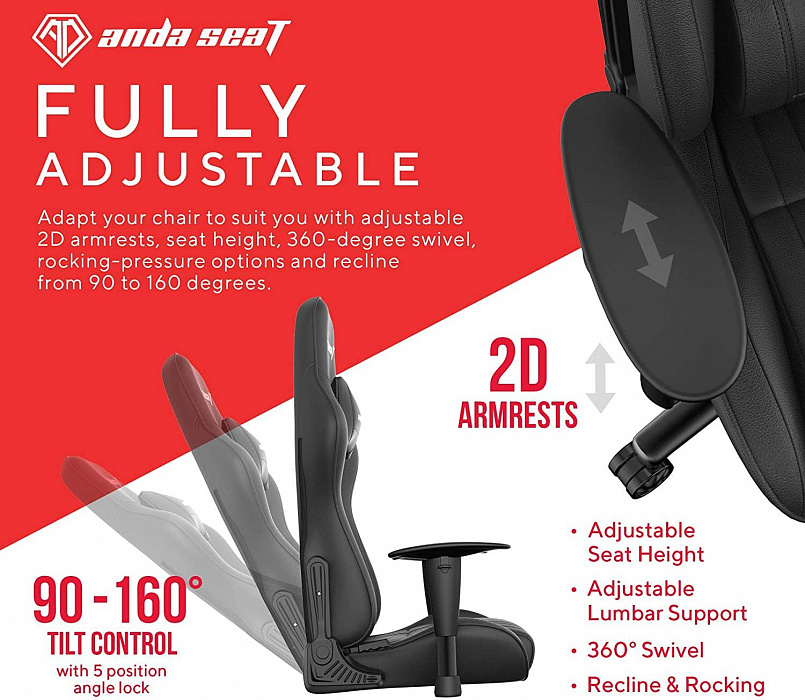 Игровое кресло AndaSeat Jungle M (Black) купить в интернет-магазине icover