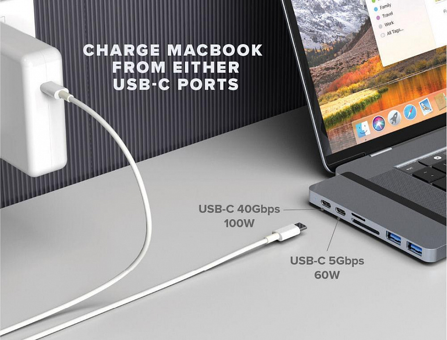 USB-хаб HyperDrive DUO 7-in-2 HD28C (Space Grey) купить в интернет-магазине icover