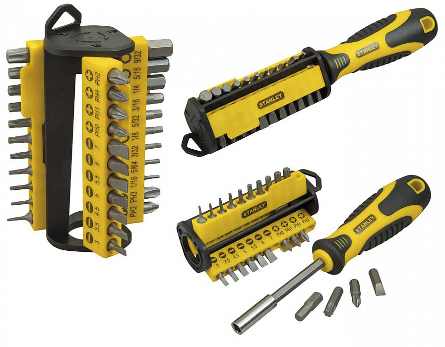 Отвертка со сменными вставками Stanley Multi Bit 0-70-885 (Black/Yellow) купить в интернет-магазине icover