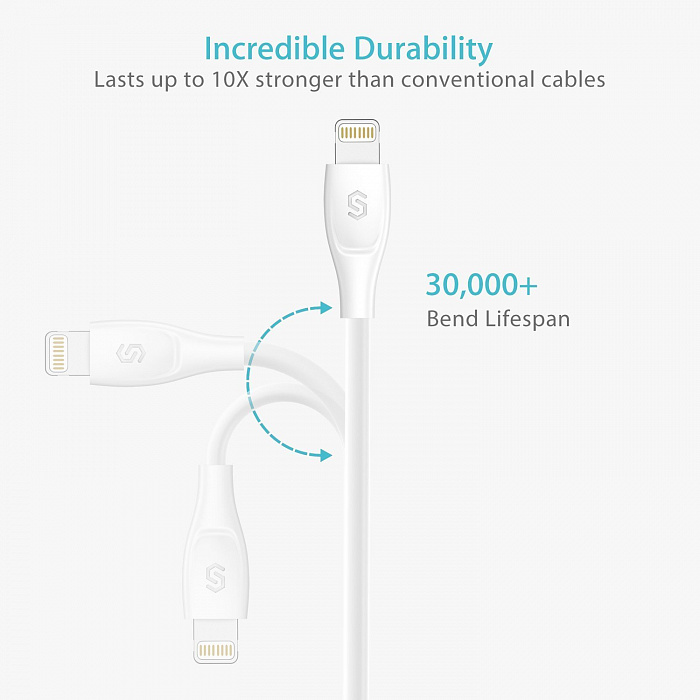 Кабель Syncwire UNBREAKcable (SW-LC034) USB/Lightning 1m (White) купить в интернет-магазине icover
