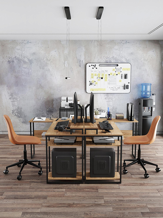 Стол компьютерный угловой лофт Ridberg TEXAS (Oak/Black) купить в интернет-магазине icover