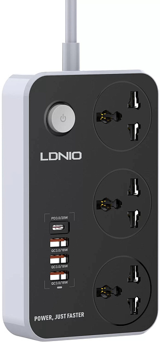 Сетевой фильтр LDNIO Intelligent Power Strip SC3412 3U 2м (Gray) купить в интернет-магазине icover