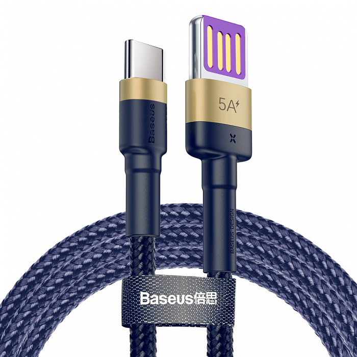 Кабель Baseus Cafule HW (CATKLF-PV3) USB/USB Type C 1m (Gold/Blue) купить в интернет-магазине icover