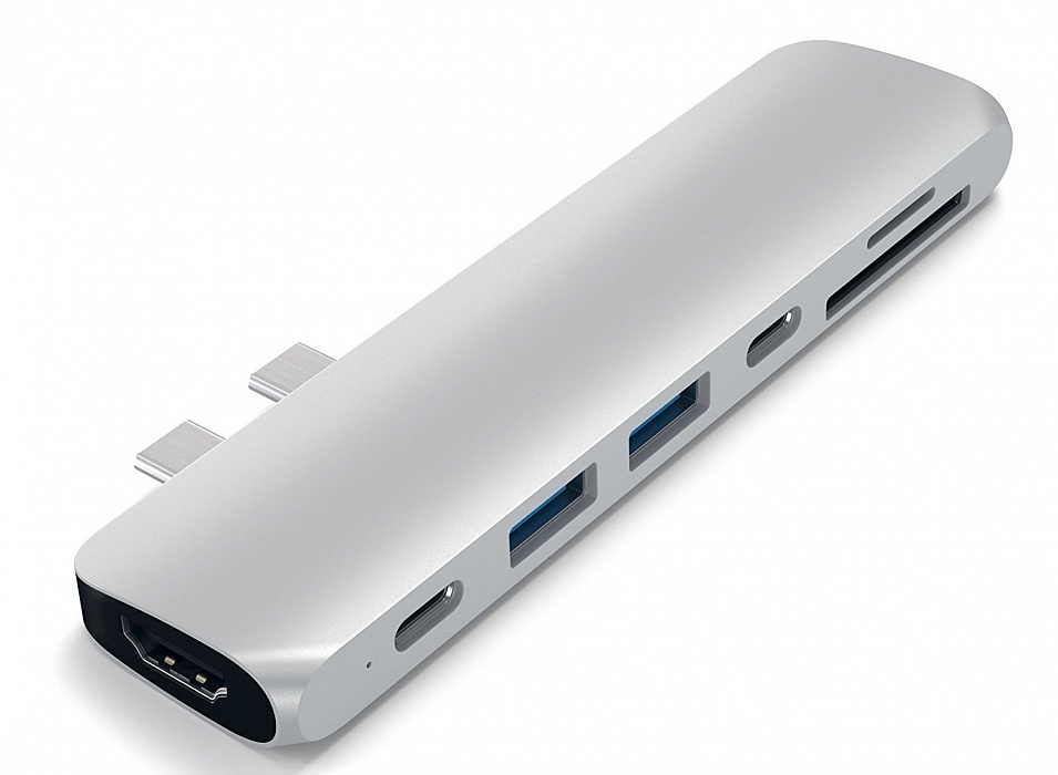 USB-хаб Satechi Aluminum Type-C Pro Hub Adapter для MacBook Pro 13”/15” 2016 (Silver) купить в интернет-магазине icover