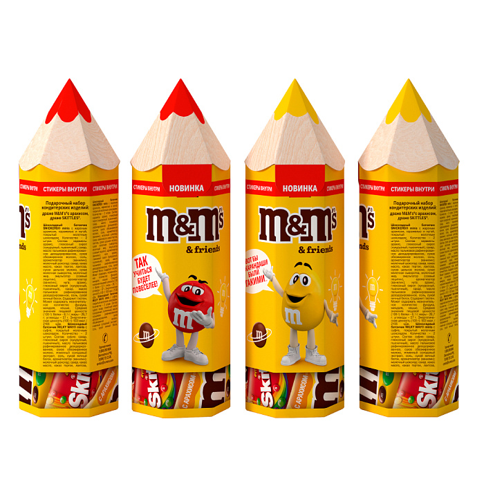 Подарочный набор M&M's & Friends Карандаш (12х60г) купить в интернет-магазине icover