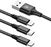 Кабель для iPod, iPhone, iPad Baseus Rapid Series 3-in-1 microUSB/Dual Lightning 1.2 м CAMLL-SU01 (Black) купить в интернет-магазине icover