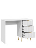 Стол письменный RIDBERG LUGANO 3Я (White/Gold) купить в интернет-магазине icover