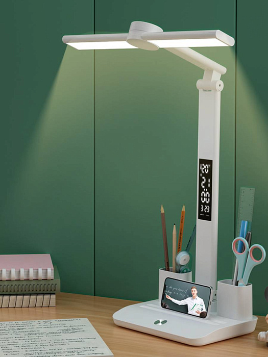 Настольная лампа с часами Ridberg LDL24-2 (White) купить в интернет-магазине icover