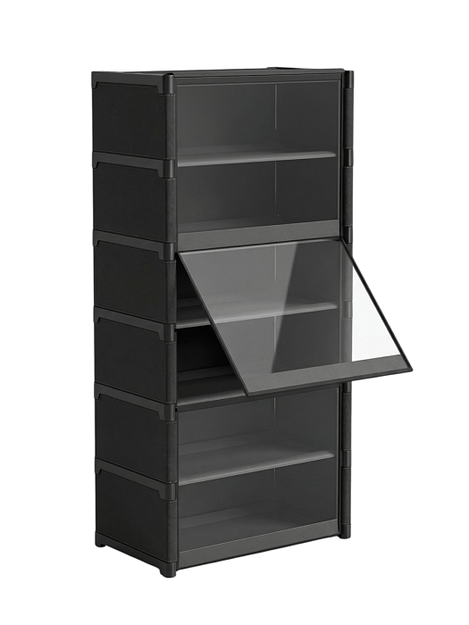 Обувница с дверкой Ridberg 7 полок (Black) купить в интернет-магазине icover