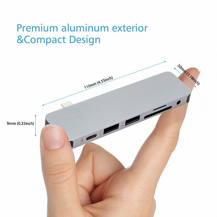 USB-концентратор HyperDrive Solo GN21D для MacBook (Silver) купить в интернет-магазине icover