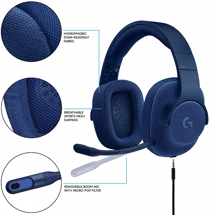Компьютерная гарнитура Logitech G433 981-000687 (Royal Blue) купить в интернет-магазине icover