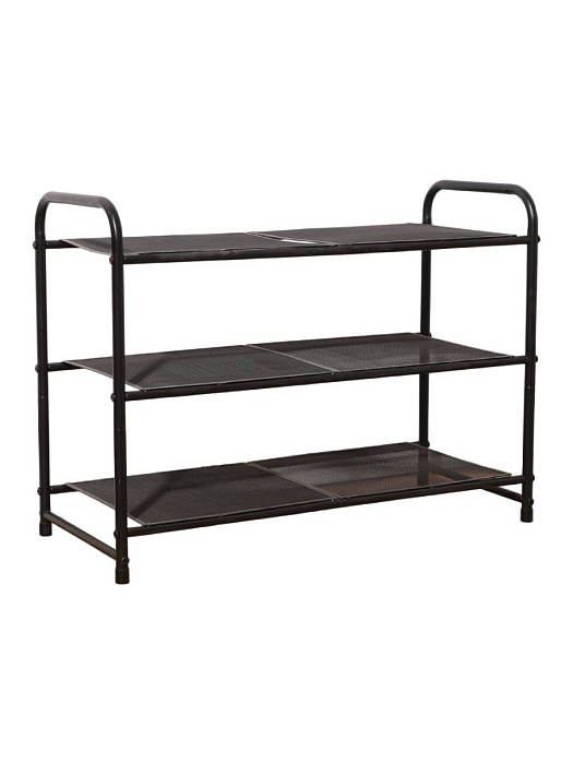 Обувница Ridberg узкая металлическая 3 полки (Black) купить в интернет-магазине icover