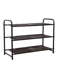 Обувница Ridberg узкая металлическая 3 полки (Black) купить в интернет-магазине icover