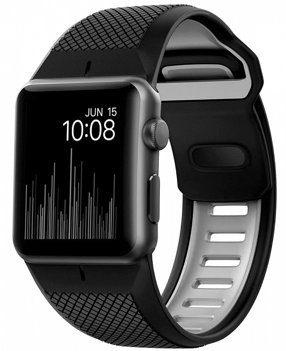Ремешок Nomad Sport Strap (NM1A4B0100) для Apple Watch Series SE/6/2/3/4 42/44 mm (Black/Grey) купить в интернет-магазине icover
