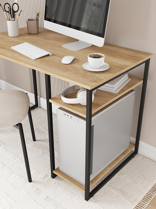 Стол письменный с полкой для ПК RIDBERG GILBERT (Oak/Black) купить в интернет-магазине icover