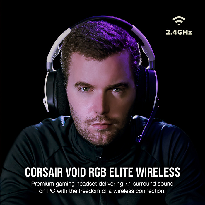 Беспроводная игровая гарнитура Corsair Gaming VOID RGB Elite CA-9011202-EU (White) купить в интернет-магазине icover