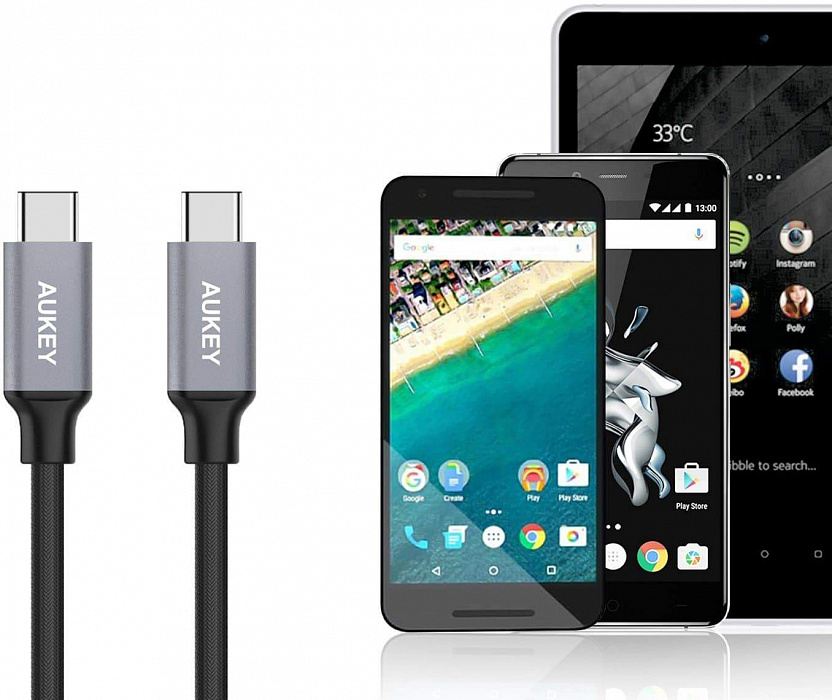 Кабель Aukey CB-CD6 USB-C 2.0 2m (Grey) купить в интернет-магазине icover