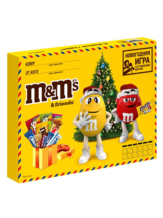 Сладкий подарок M&M's & Friends на Новый Год, набор конфет M&M's, Snickers, Twix, Bounty, Milky Way, Skittles с сюрпризом внутри (8 х 452 г.) купить в интернет-магазине icover