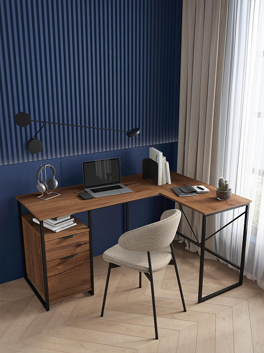 Стол письменный лофт RIDBERG NEVADA (Dark Oak/Black) купить в интернет-магазине icover