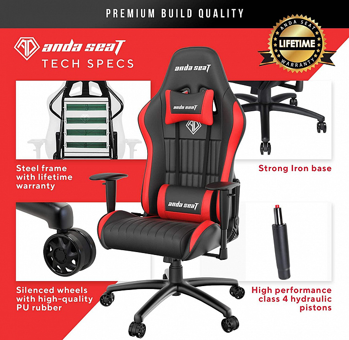 Игровое кресло AndaSeat Jungle M (Red/Black) купить в интернет-магазине icover