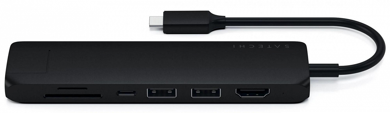 Хаб Satechi USB-C Slim Multi-Port Adapter ST-UCSMA3K (Black) купить в интернет-магазине icover