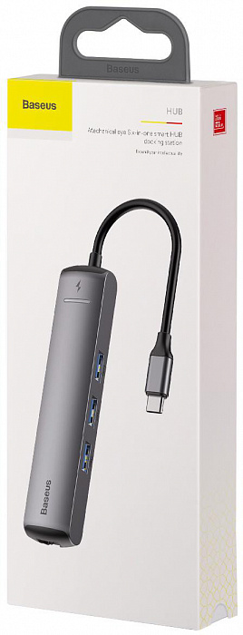 USB-концентратор Baseus Mechanical eye Six-in-one CAHUB-J0G (Grey) купить в интернет-магазине icover