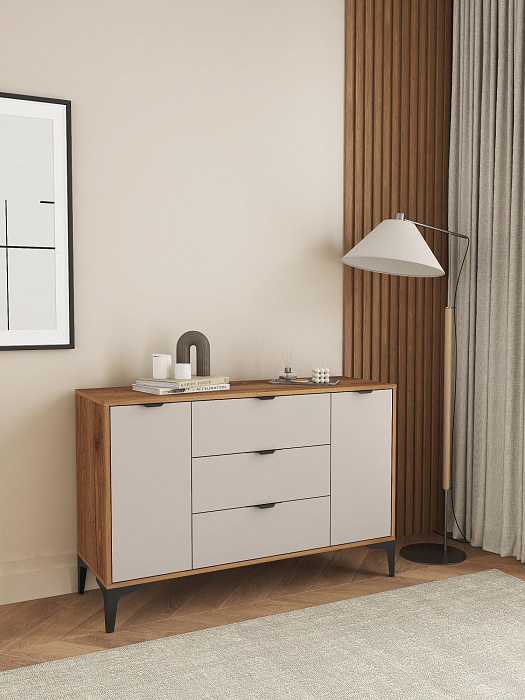 Комод Ridberg OKAYAMA 2Д/3Я (Dark Oak/Cashmire) купить в интернет-магазине icover