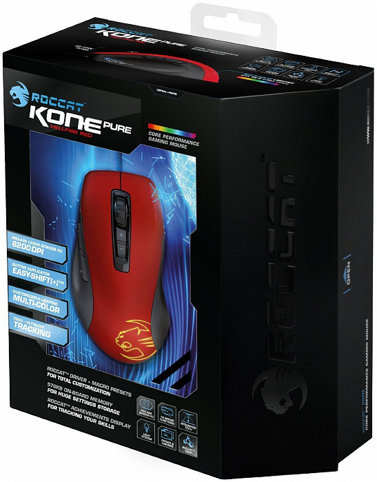 Roccat Kone Pure Color (ROC-11-700-R) - игровая мышь (Hellfire Red) купить в интернет-магазине icover