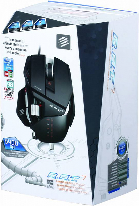 Mad Catz R.A.T.7 Gaming Mouse (MCB4370800B2/04/1) - проводная мышь (Matte Black)  купить в интернет-магазине icover