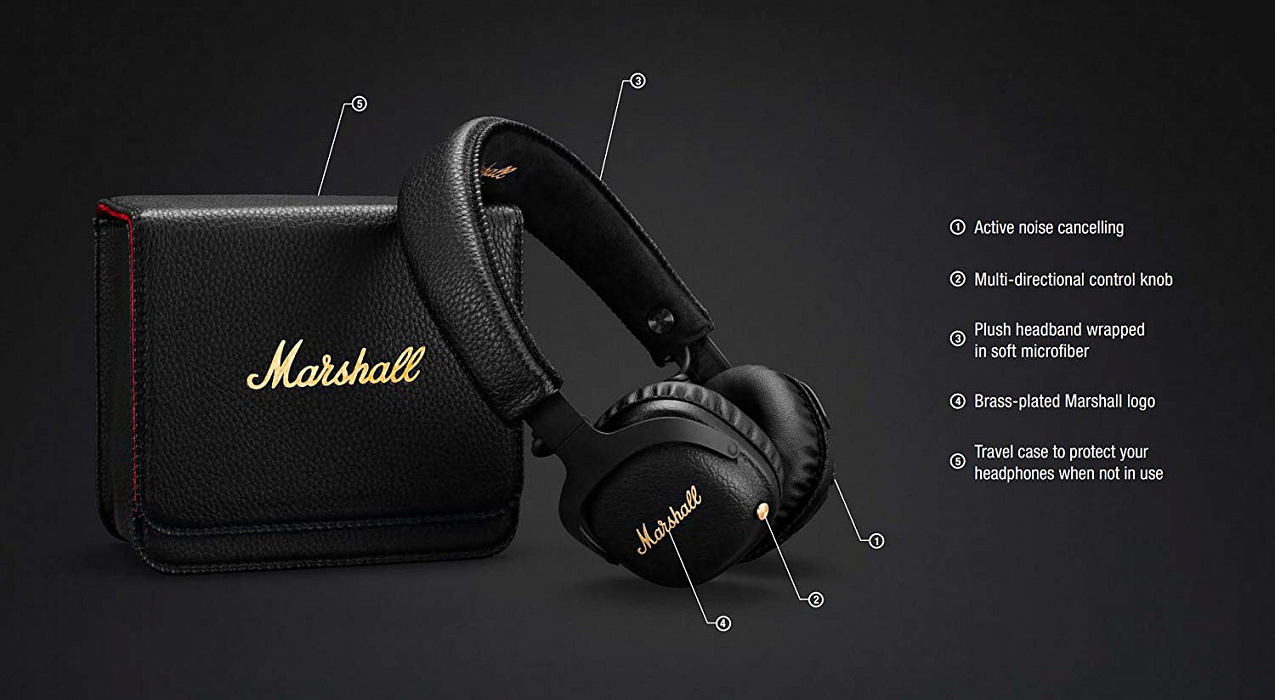 Bluetooth-наушники с микрофоном Marshall Mid ANC 04092138 (Black) купить в интернет-магазине icover