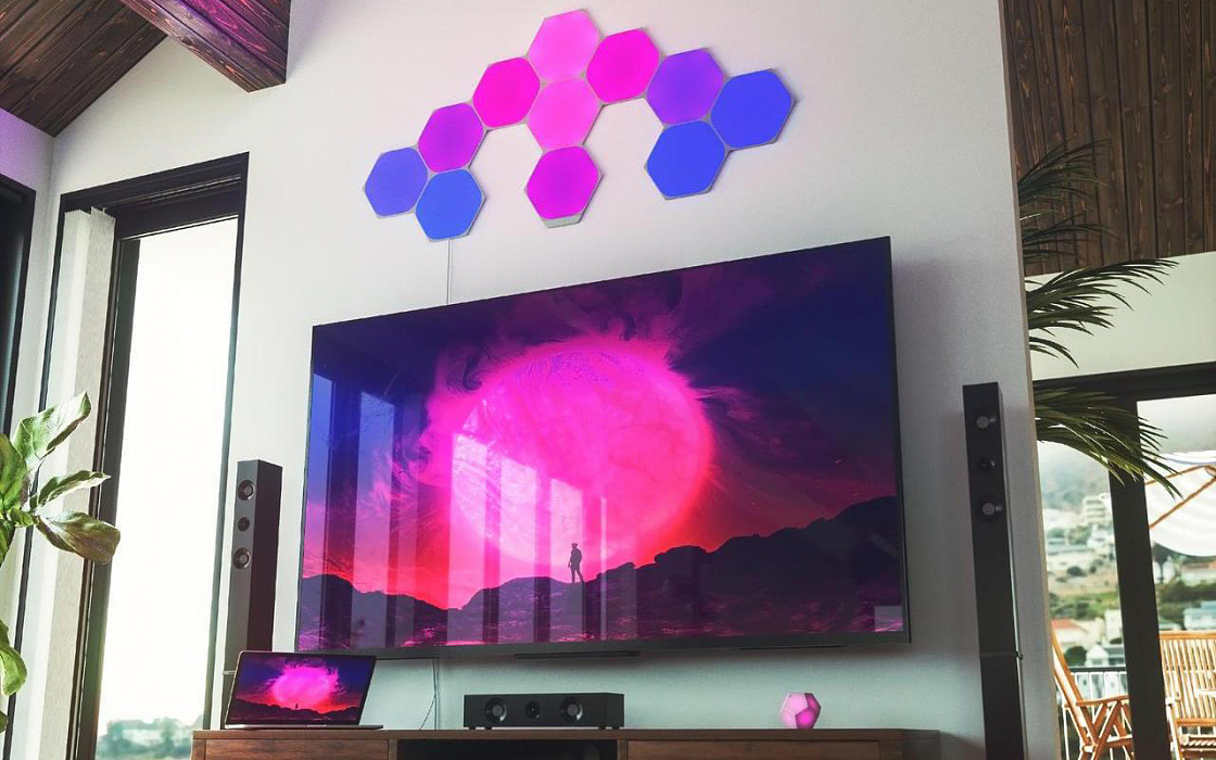 Система освещения Nanoleaf Shapes Hexagon 9 панелей (NL42-0002HX-9PK) купить в интернет-магазине icover
