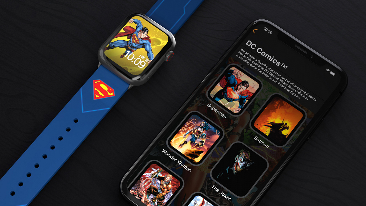Ремешок MobyFox DC Superman Tactical (ST-WNR22DCC2004) для Apple Watch (Blue) купить в интернет-магазине icover
