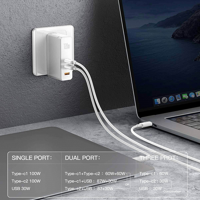 Сетевое зарядное устройство Baseus GaN Mini Quick Charger 120W CCGAN-J02 (White) купить в интернет-магазине icover