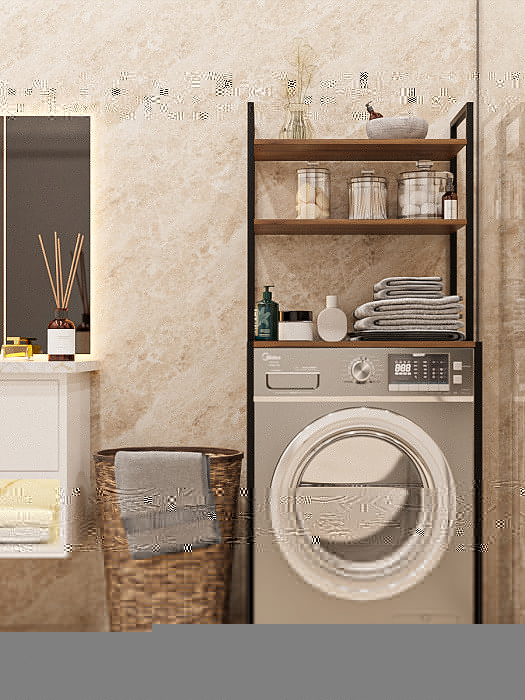 Стеллаж лофт над стиральной машинкой RIDBERG ATLANTA (Dark Oak/Black) купить в интернет-магазине icover
