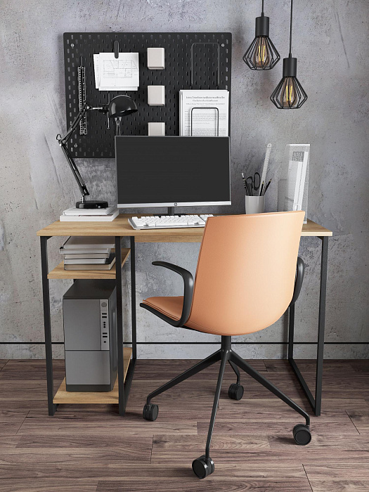 Стол письменный с полкой для ПК RIDBERG GILBERT (Oak/Black) купить в интернет-магазине icover