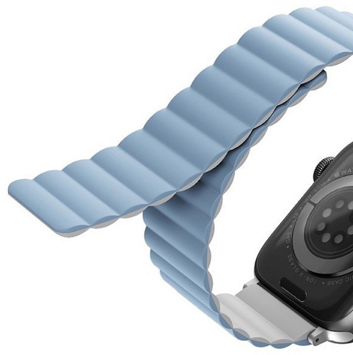 Ремешок Uniq Revix reversible Magnetic (45MM-REVWHTBLU) для Apple Watch 42/44/45 mm (White/Blue) купить в интернет-магазине icover
