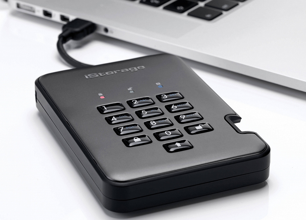 Внешний диск iStorage DiskAshur Pro 2 128Gb IS-DAP2-256-SSD-128-C-G (Graphite) купить в интернет-магазине icover